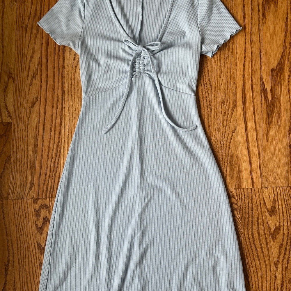 Blue Ribbed Dress